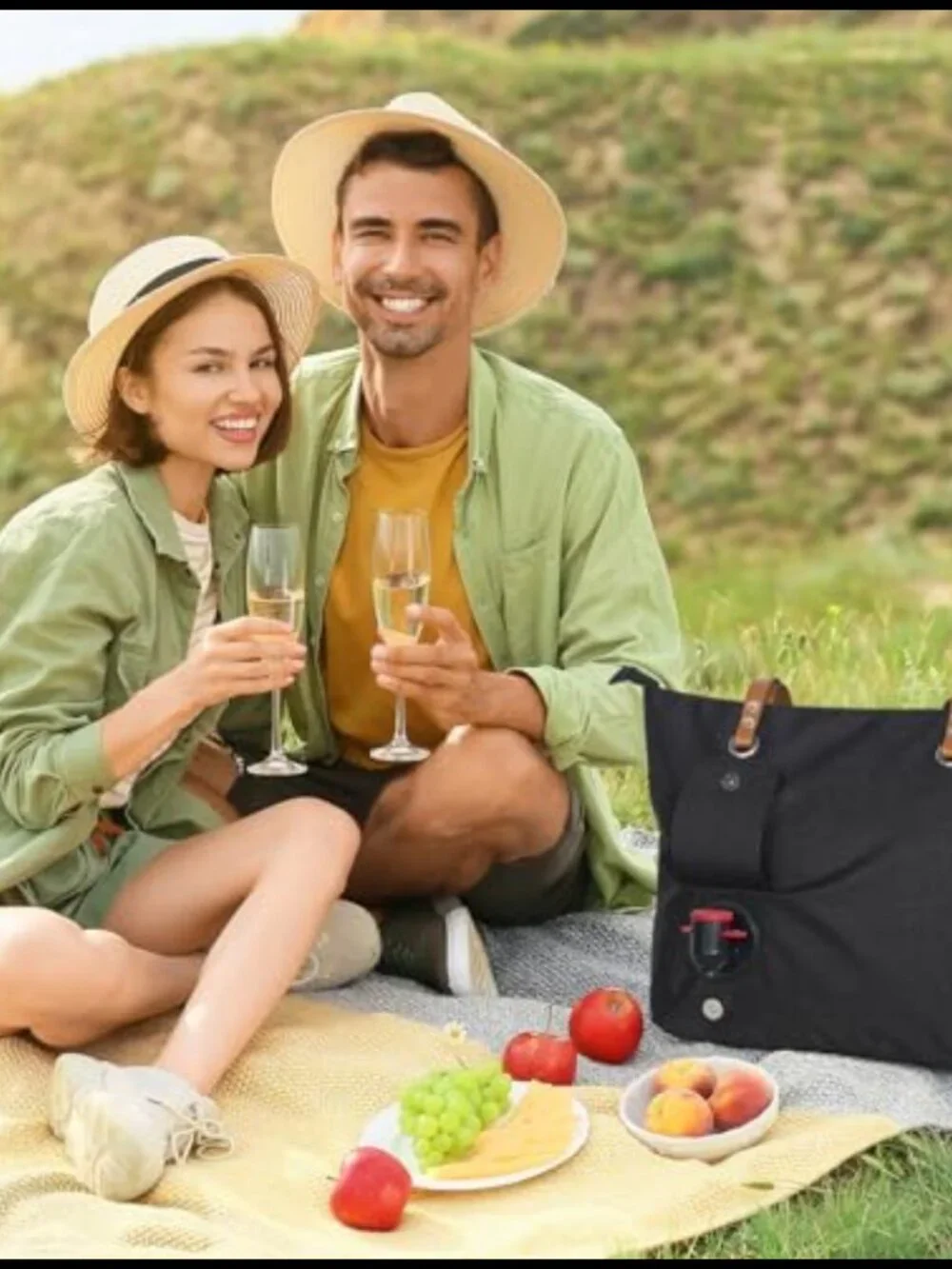 Leakproof Insulated Wine Tote Bag Carrier Holds 2 Bottles Travel Picnic